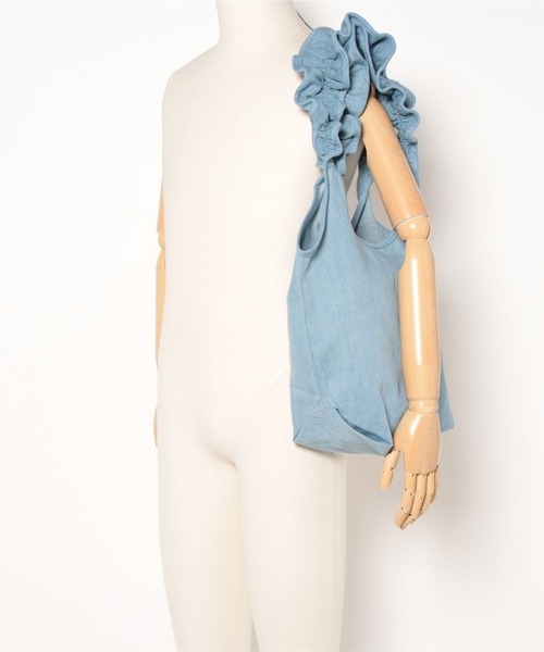 AMERICAN HOLIC（アメリカンホリック）の「デニムフリルバッグ（エコバッグ/サブバッグ・レディース・サックスブルー・FREE）」の13枚目の写真