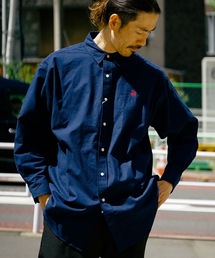 【BEVERLY HILLS POLO CLUB/ビバリーヒルズポロクラブ】ビッグシルエット オーバーサイズ ワンポイントブランドロゴ刺繍 シャツ