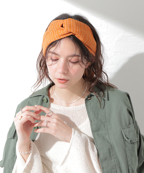 La Maison de Lyllis（メゾンドリリス）の「【La Maison de Lyllis / ラ メゾン ド リリス】BERBERE（ヘアバンド・レディース・オレンジ/ブラック・FREE）」の14枚目の写真