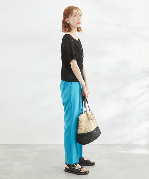 ROPE' PICNIC（ロペピクニック）の「2WAY/ポコポコ編みシアープリーツカーディガン（カーディガン/ボレロ・レディース・ホワイト/ブラック/ターコイズブルー/イエロー系その他・38）」の6枚目の写真