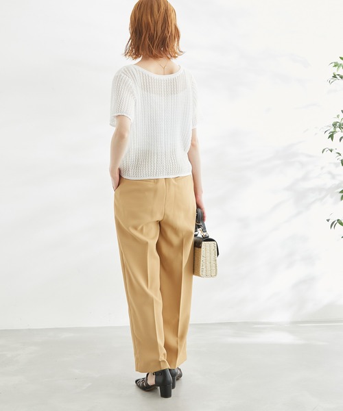 ROPE' PICNIC（ロペピクニック）の「2WAY/ポコポコ編みシアープリーツカーディガン（カーディガン/ボレロ・レディース・ホワイト/ブラック/ターコイズブルー/イエロー系その他・38）」の11枚目の写真