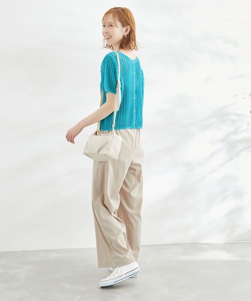 ROPE' PICNIC（ロペピクニック）の「2WAY/ポコポコ編みシアープリーツカーディガン（カーディガン/ボレロ・レディース・ホワイト/ブラック/ターコイズブルー/イエロー系その他・38）」の15枚目の写真