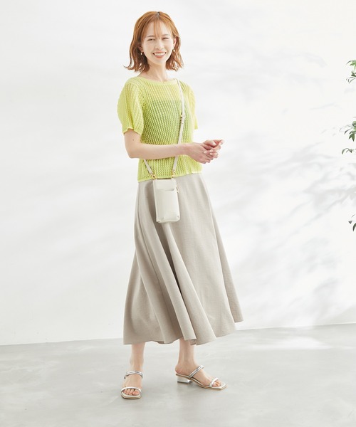 ROPE' PICNIC（ロペピクニック）の「2WAY/ポコポコ編みシアープリーツカーディガン（カーディガン/ボレロ・レディース・ホワイト/ブラック/ターコイズブルー/イエロー系その他・38）」の19枚目の写真