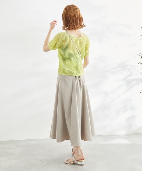 ROPE' PICNIC（ロペピクニック）の「2WAY/ポコポコ編みシアープリーツカーディガン（カーディガン/ボレロ・レディース・ホワイト/ブラック/ターコイズブルー/イエロー系その他・38）」の20枚目の写真