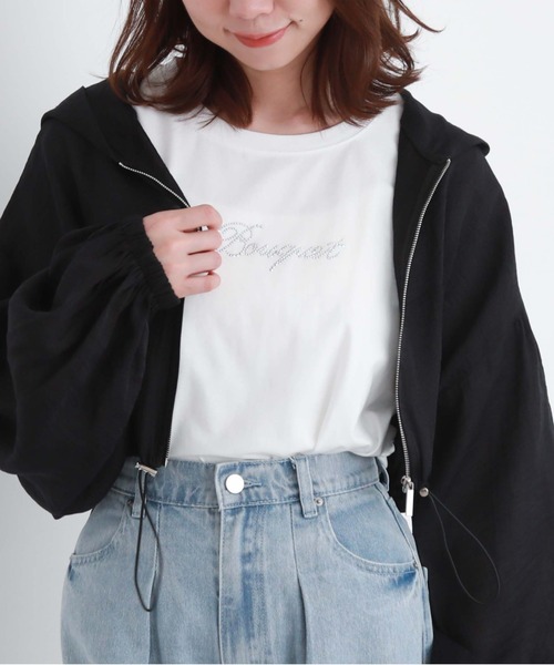 archives(アルシーヴ)の「刺繍ストーンアソートBIGTシャツ(Tシャツ/カットソー・レディース・チャコールグレー/ホワイト/ブラック/オフホワイト・MEDIUM)」の14枚目の写真