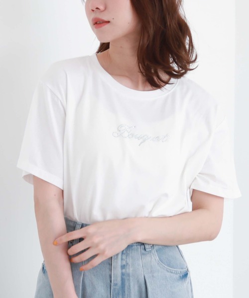 archives(アルシーヴ)の「刺繍ストーンアソートBIGTシャツ(Tシャツ/カットソー・レディース・チャコールグレー/ホワイト/ブラック/オフホワイト・MEDIUM)」の10枚目の写真