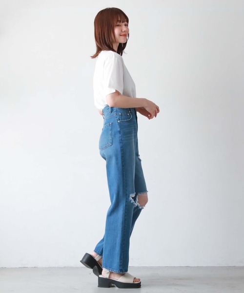 archives(アルシーヴ)の「刺繍ストーンアソートBIGTシャツ(Tシャツ/カットソー・レディース・チャコールグレー/ホワイト/ブラック/オフホワイト・MEDIUM)」の9枚目の写真