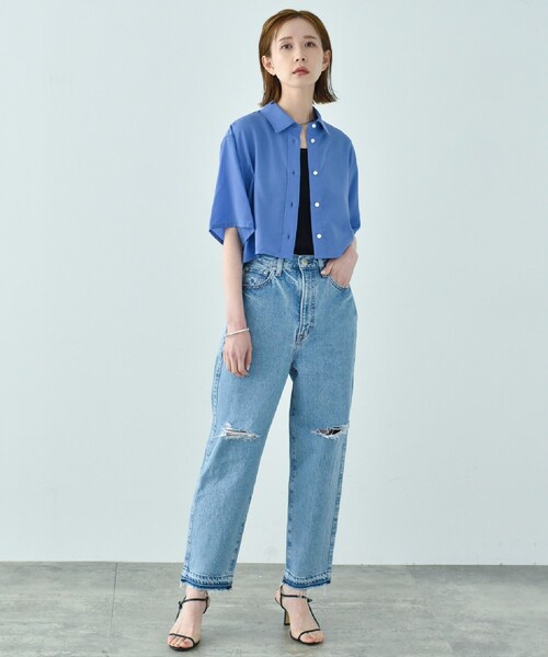 CODE A(コードエー)の「【NEEDBY heritage】 LISA highrise tapered denim(デニムパンツ・レディース・ライトブルー・23/24/25/26)」の5枚目の写真