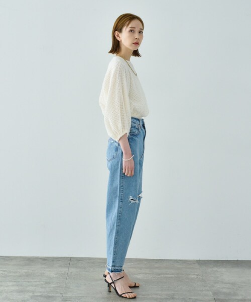CODE A(コードエー)の「【NEEDBY heritage】 LISA highrise tapered denim(デニムパンツ・レディース・ライトブルー・23/24/25/26)」の10枚目の写真