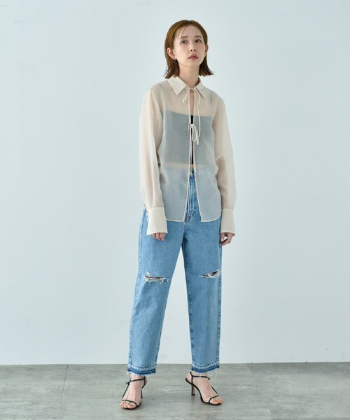 CODE A(コードエー)の「【NEEDBY heritage】 LISA highrise tapered denim(デニムパンツ・レディース・ライトブルー・23/24/25/26)」の12枚目の写真