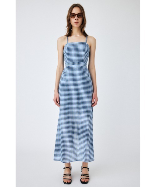 MOUSSY(マウジー)の「SUMMER GINGHAM CHECK ドレス(ワンピース・レディース・オレンジ/ネイビー/イエロー・1/2)」の4枚目の写真
