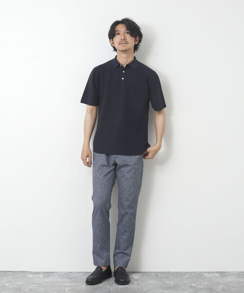 NOLLEY'S goodman（ノーリーズグッドマン）の「《ビジカジ対応》ホールガーメント 半袖ニットポロシャツ（ポロシャツ・メンズ・オレンジ/グレイッシュベージュ/ブラック/ダークネイビー・M/L）」の14枚目の写真