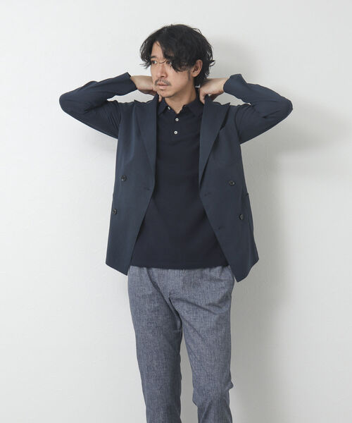 NOLLEY'S goodman（ノーリーズグッドマン）の「《ビジカジ対応》ホールガーメント 半袖ニットポロシャツ（ポロシャツ・メンズ・オレンジ/グレイッシュベージュ/ブラック/ダークネイビー・M/L）」の16枚目の写真