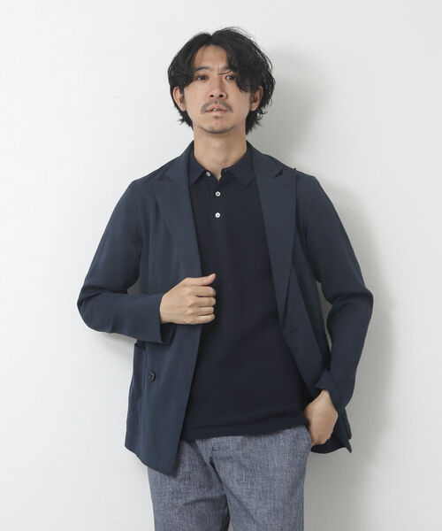 NOLLEY'S goodman（ノーリーズグッドマン）の「《ビジカジ対応》ホールガーメント 半袖ニットポロシャツ（ポロシャツ・メンズ・オレンジ/グレイッシュベージュ/ブラック/ダークネイビー・M/L）」の17枚目の写真