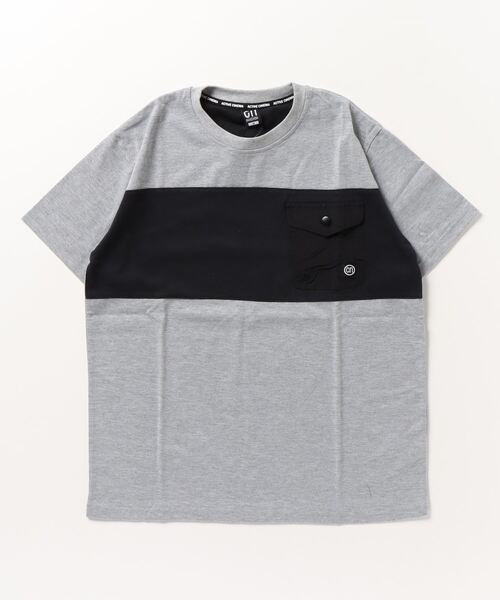 ARCADE（アーケード）の「パネル切替デザイン ポケット付き半袖Tシャツ（Tシャツ/カットソー・メンズ・ブラック/ライトグレー系1/ベージュ系1/ホワイト系1/ブラック系1/ホワイト/グレー・L/LL/M）」の18枚目の写真