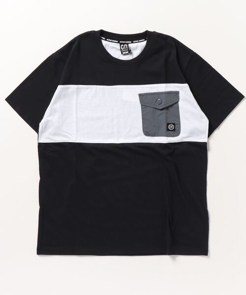 ARCADE（アーケード）の「パネル切替デザイン ポケット付き半袖Tシャツ（Tシャツ/カットソー・メンズ・ブラック/ライトグレー系1/ベージュ系1/ホワイト系1/ブラック系1/ホワイト/グレー・L/LL/M）」の17枚目の写真