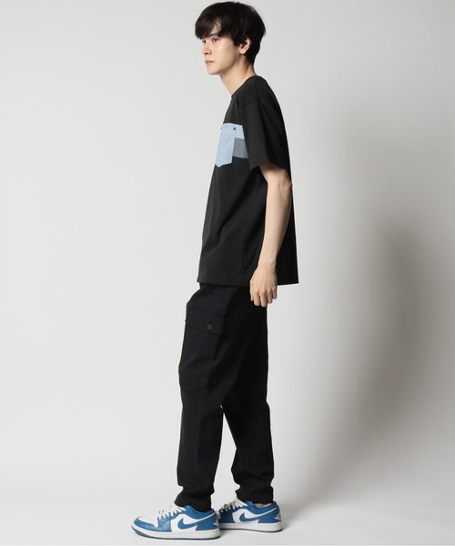 ARCADE（アーケード）の「パネル切替デザイン ポケット付き半袖Tシャツ（Tシャツ/カットソー・メンズ・ブラック/ライトグレー系1/ベージュ系1/ホワイト系1/ブラック系1/ホワイト/グレー・L/LL/M）」の13枚目の写真