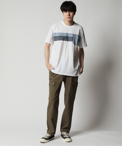 ARCADE（アーケード）の「パネル切替デザイン ポケット付き半袖Tシャツ（Tシャツ/カットソー・メンズ・ブラック/ライトグレー系1/ベージュ系1/ホワイト系1/ブラック系1/ホワイト/グレー・L/LL/M）」の10枚目の写真
