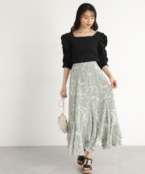 mysty woman(ミスティウーマン)の「パワショル2WAYテレコプルオーバー 907305(Tシャツ/カットソー・レディース・ライトブルー/ブラック/ホワイト系その他/ブラック系その他/オフホワイト・FREE)」の18枚目の写真