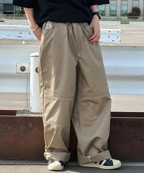 kutir（クティール）の「ロールアップワンポイント刺繍スケーターパンツ（その他パンツ・メンズ・ネイビー/ベージュ・SMALL/MEDIUM/LARGE）」の7枚目の写真