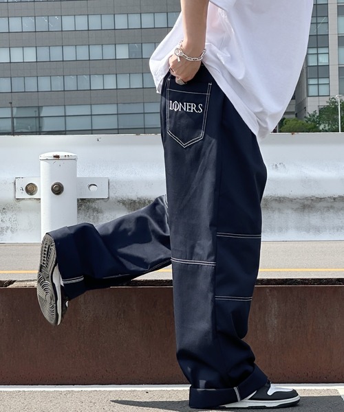 kutir（クティール）の「ロールアップワンポイント刺繍スケーターパンツ（その他パンツ・メンズ・ネイビー/ベージュ・SMALL/MEDIUM/LARGE）」の9枚目の写真