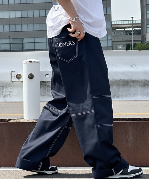 kutir（クティール）の「ロールアップワンポイント刺繍スケーターパンツ（その他パンツ・メンズ・ネイビー/ベージュ・SMALL/MEDIUM/LARGE）」の17枚目の写真