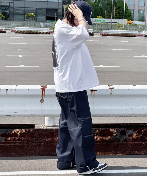 kutir（クティール）の「ロールアップワンポイント刺繍スケーターパンツ（その他パンツ・メンズ・ネイビー/ベージュ・SMALL/MEDIUM/LARGE）」の5枚目の写真