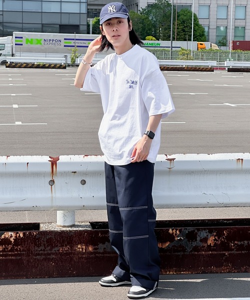 kutir（クティール）の「ロールアップワンポイント刺繍スケーターパンツ（その他パンツ・メンズ・ネイビー/ベージュ・SMALL/MEDIUM/LARGE）」の4枚目の写真