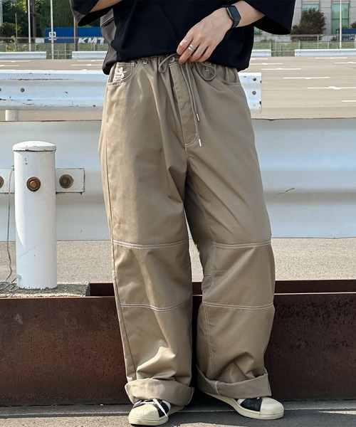 kutir（クティール）の「ロールアップワンポイント刺繍スケーターパンツ（その他パンツ・メンズ・ネイビー/ベージュ・SMALL/MEDIUM/LARGE）」の3枚目の写真