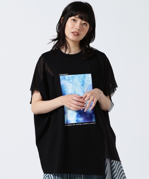 AULA AILA ホログラムフォトTシャツ サイズM〜Lサイズ AULA AILA tシャツ ホログラムフォトTシャツ レディース