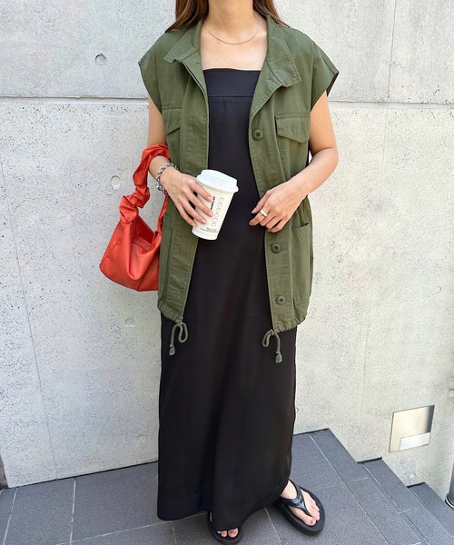 セール】ツイルスクエアネックワンピース（ワンピース）｜andme