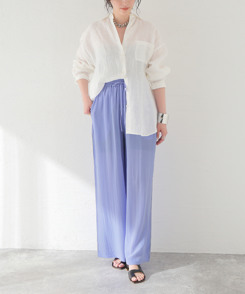 mii(ミー)の「【Mii / ミイ】SILK HAND EMBROIDERED PT:パンツ(その他パンツ・レディース・サックスブルー・SMALL)」の3枚目の写真