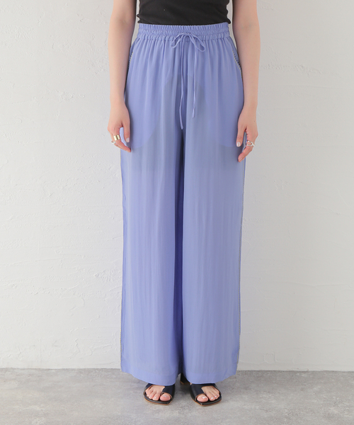 mii(ミー)の「【Mii / ミイ】SILK HAND EMBROIDERED PT:パンツ(その他パンツ・レディース・サックスブルー・SMALL)」の4枚目の写真