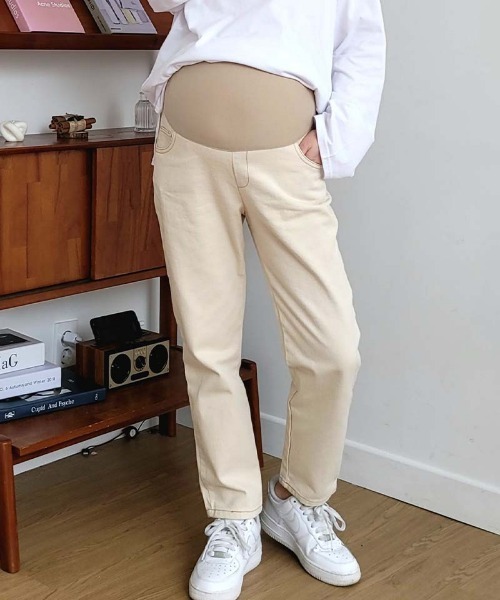 CHOCOA(チョコア)の「マタニティコットンストレートパンツ(その他パンツ・レディース・ベージュ系・MEDIUM/LARGE/SMALL)」の13枚目の写真