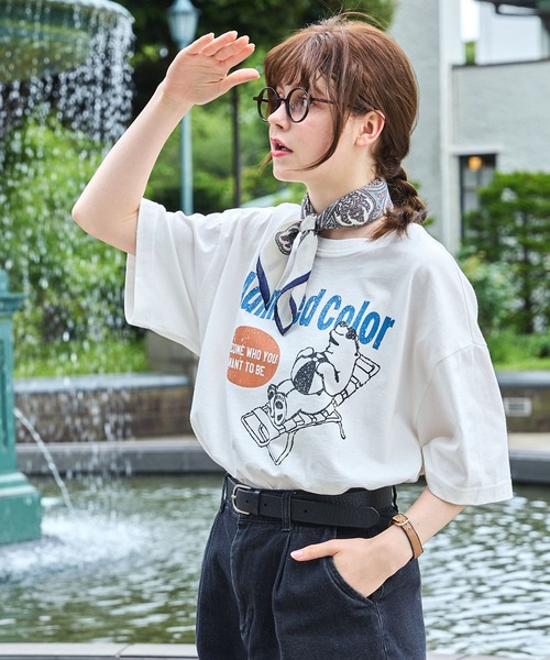 ヴィンテージライクアニマルグラフィックTシャツ MONO-MART LADY'S