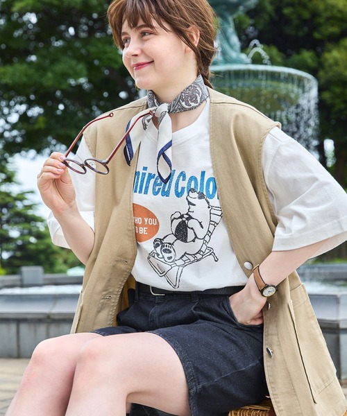 ヴィンテージライクアニマルグラフィックTシャツ MONO-MART LADY'S
