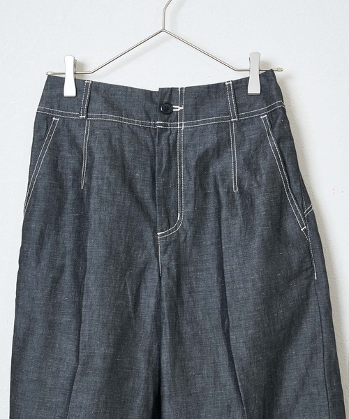 Liyoca（リヨカ）の「【Liyoca】シャンブレーデニムパンツ -手洗い可-（デニムパンツ・レディース・ネイビー/ブラック・36）」の6枚目の写真