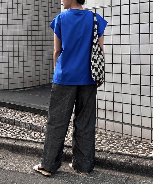 Liyoca（リヨカ）の「【Liyoca】シャンブレーデニムパンツ -手洗い可-（デニムパンツ・レディース・ネイビー/ブラック・36）」の5枚目の写真