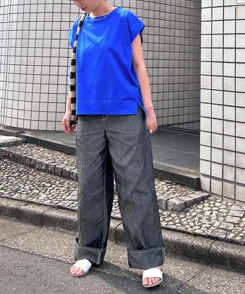 Liyoca（リヨカ）の「【Liyoca】シャンブレーデニムパンツ -手洗い可-（デニムパンツ・レディース・ネイビー/ブラック・36）」の8枚目の写真