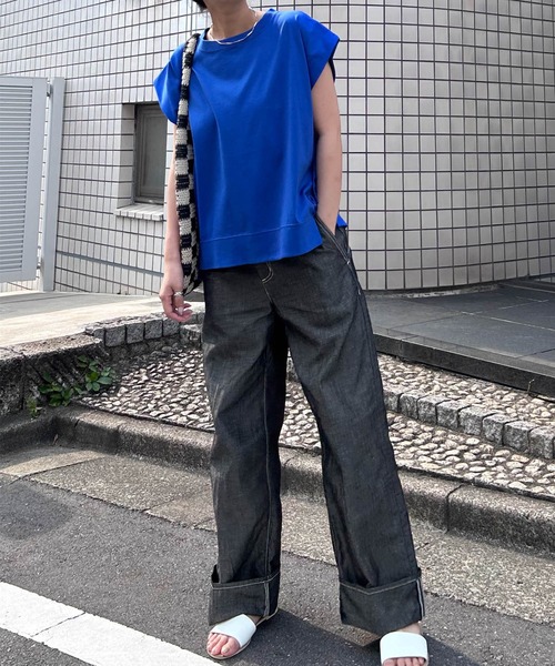 Liyoca（リヨカ）の「【Liyoca】シャンブレーデニムパンツ -手洗い可-（デニムパンツ・レディース・ネイビー/ブラック・36）」の10枚目の写真