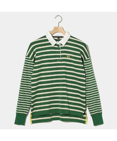 ROSASEN(ロサーセン)の「【Rosasen/GOLF】総針ニット長袖ラガーシャツ(スウェット・レディース・レッド/ネイビー/グリーン・40)」の1枚目の写真
