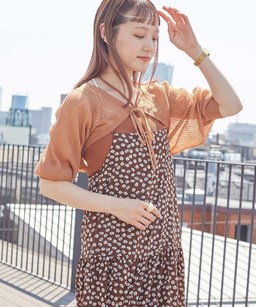 w closet（ダブルクローゼット）の「花柄プリントティアードキャミ