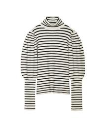Re:EDIT | [2023A/W COLLECTION]パフショルダー細リブタートルニットトップス(ニット/セーター)