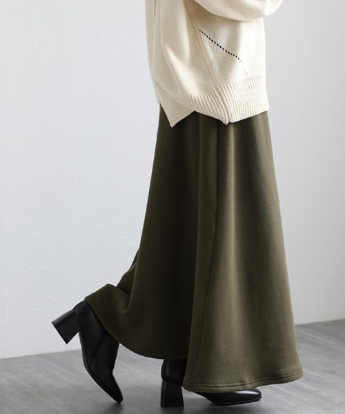 COCOMOMO（ココモモ）の「裏起毛フレアロングスカート（スカート・レディース・ネイビー/ブラウン/カーキ/ブラック・L/M）」の4枚目の写真