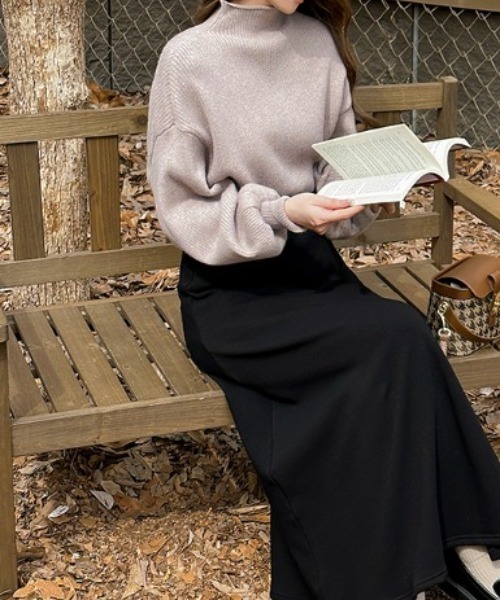 COCOMOMO（ココモモ）の「裏起毛フレアロングスカート（スカート・レディース・ネイビー/ブラウン/カーキ/ブラック・L/M）」の15枚目の写真