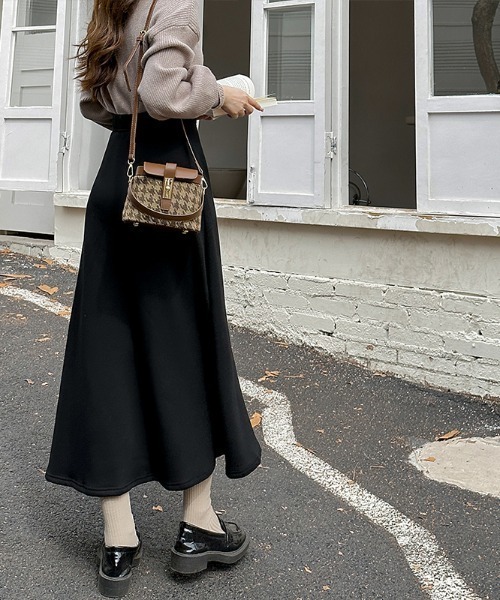 COCOMOMO（ココモモ）の「裏起毛フレアロングスカート（スカート
