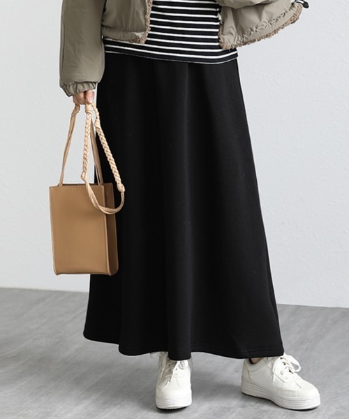 COCOMOMO（ココモモ）の「裏起毛フレアロングスカート（スカート・レディース・ネイビー/ブラウン/カーキ/ブラック・L/M）」の17枚目の写真