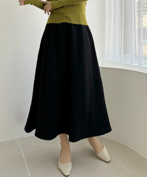 COCOMOMO（ココモモ）の「裏起毛フレアロングスカート（スカート・レディース・ネイビー/ブラウン/カーキ/ブラック・L/M）」の22枚目の写真