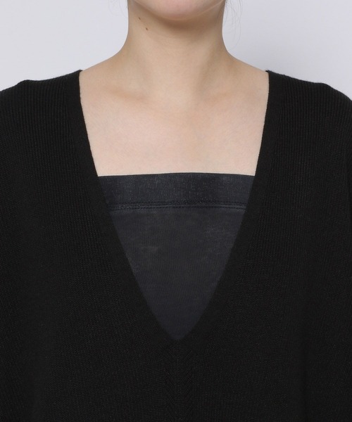 LEPSIM（レプシィム）の「14ゲージ深Vネックチュニックワンピース　906182（チュニック・レディース・ブラック/ライトブルー/グレイッシュベージュ・FREE）」の21枚目の写真