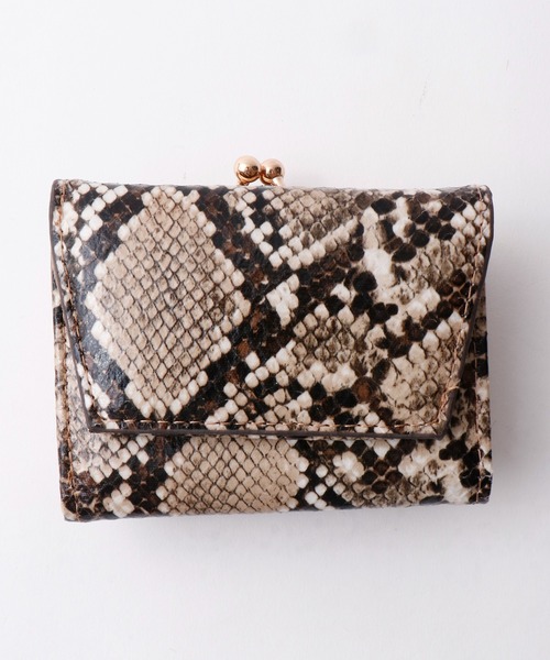 FUNALIVE（ファンアライブ）の「Pisoraro シュリンク　がま口ミニ財布（財布・レディース・ブラック/パイソン/ブラウン/ベージュ・FREE）」の8枚目の写真